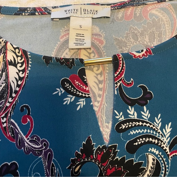 White House Black‎ Market Teal Paisley Tunic - Picture 3 of 8